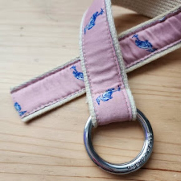 RALPH LAUREN Vintage Preppy‎ Nautical Bird Crane Bird print canvas belt - Picture 3 of 5